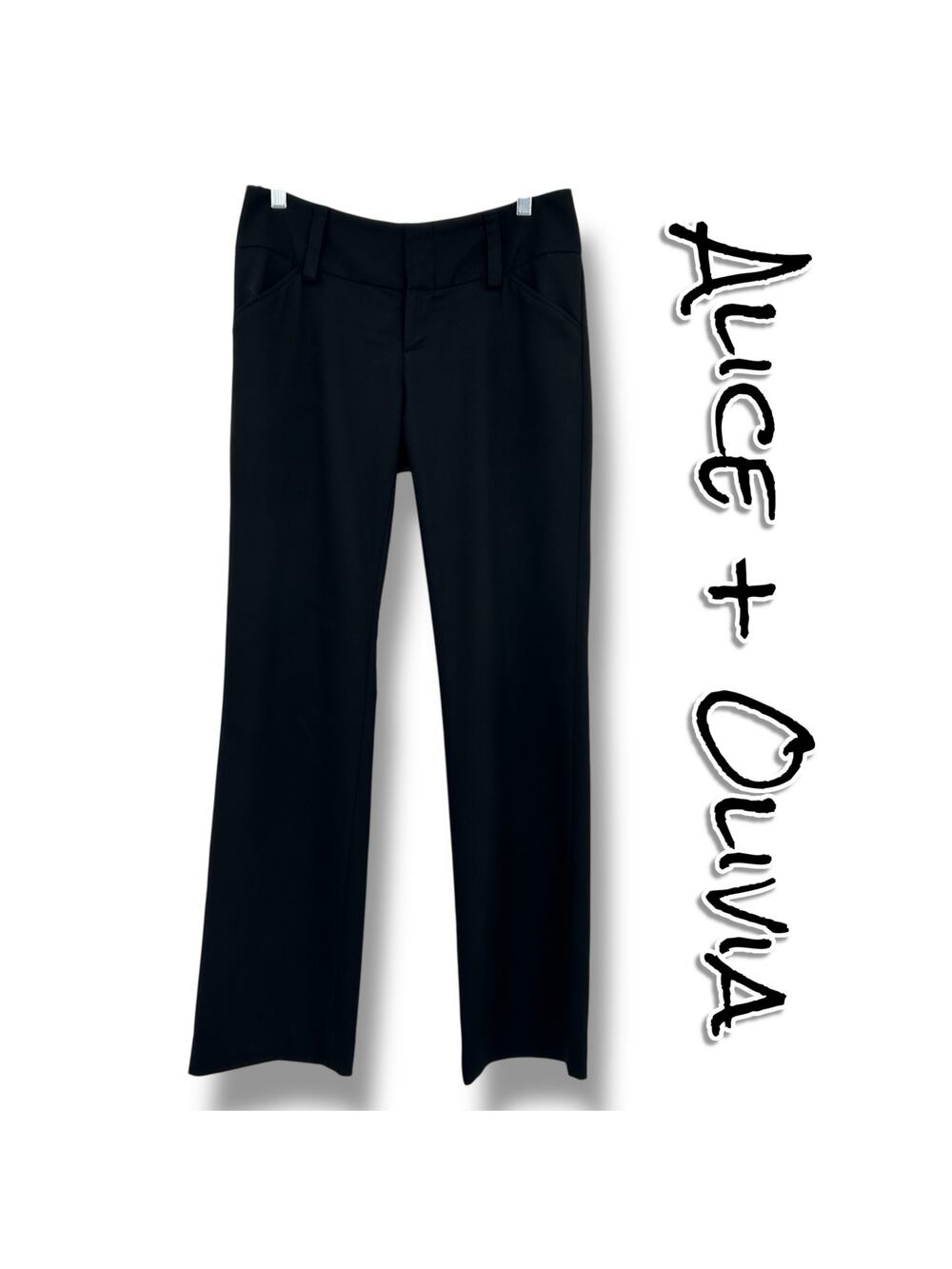 Alice + Olivia Employed Black Straight Leg Trouser Pants Career Office Womens 10